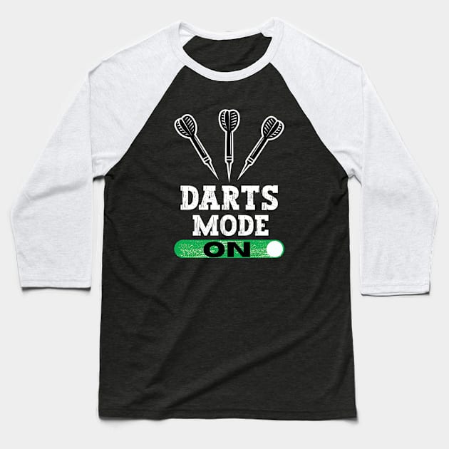 Darts Mode On Baseball T-Shirt by footballomatic